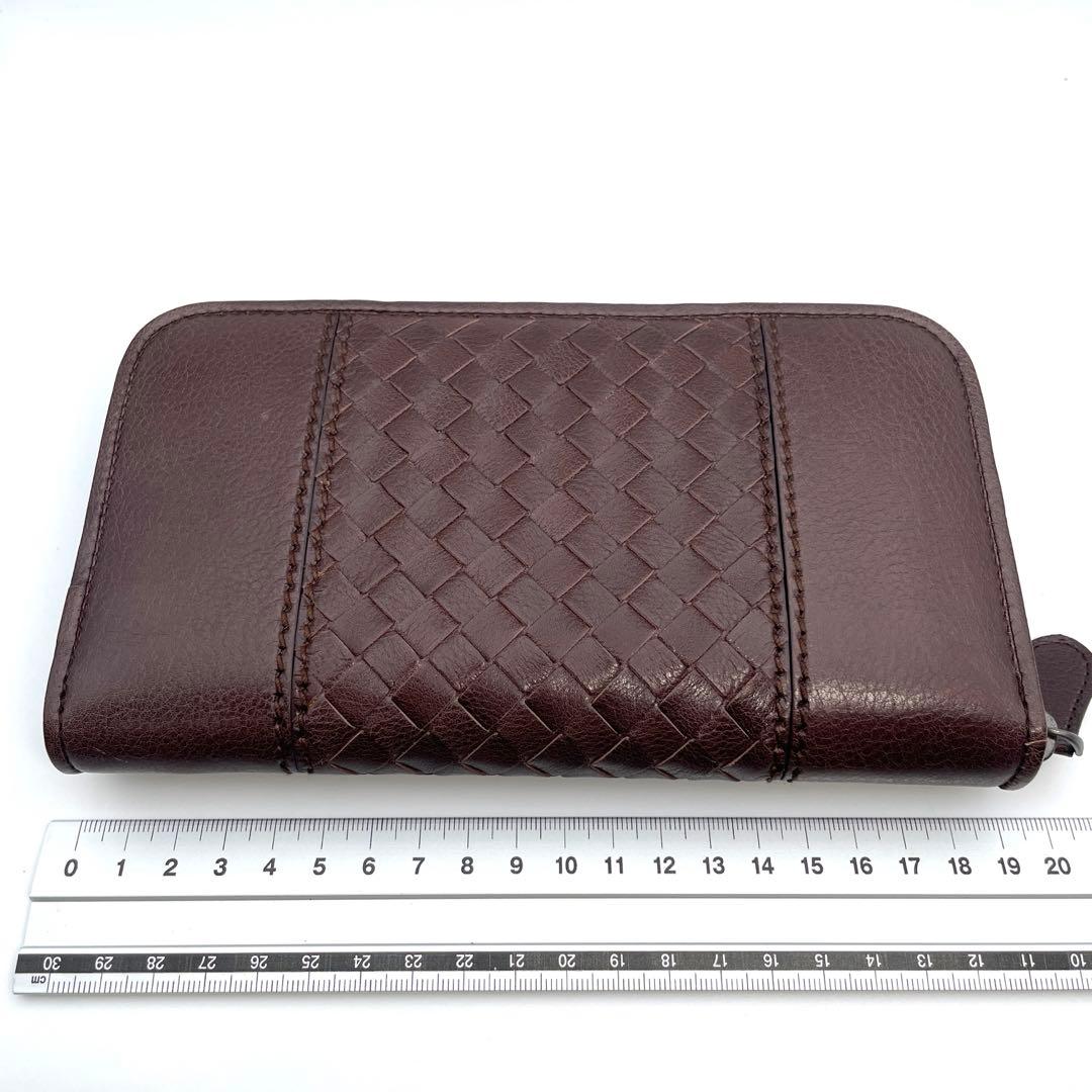【美品】ボッテガヴェネタ　長財布　ラウンドジップ　ダークブラウン