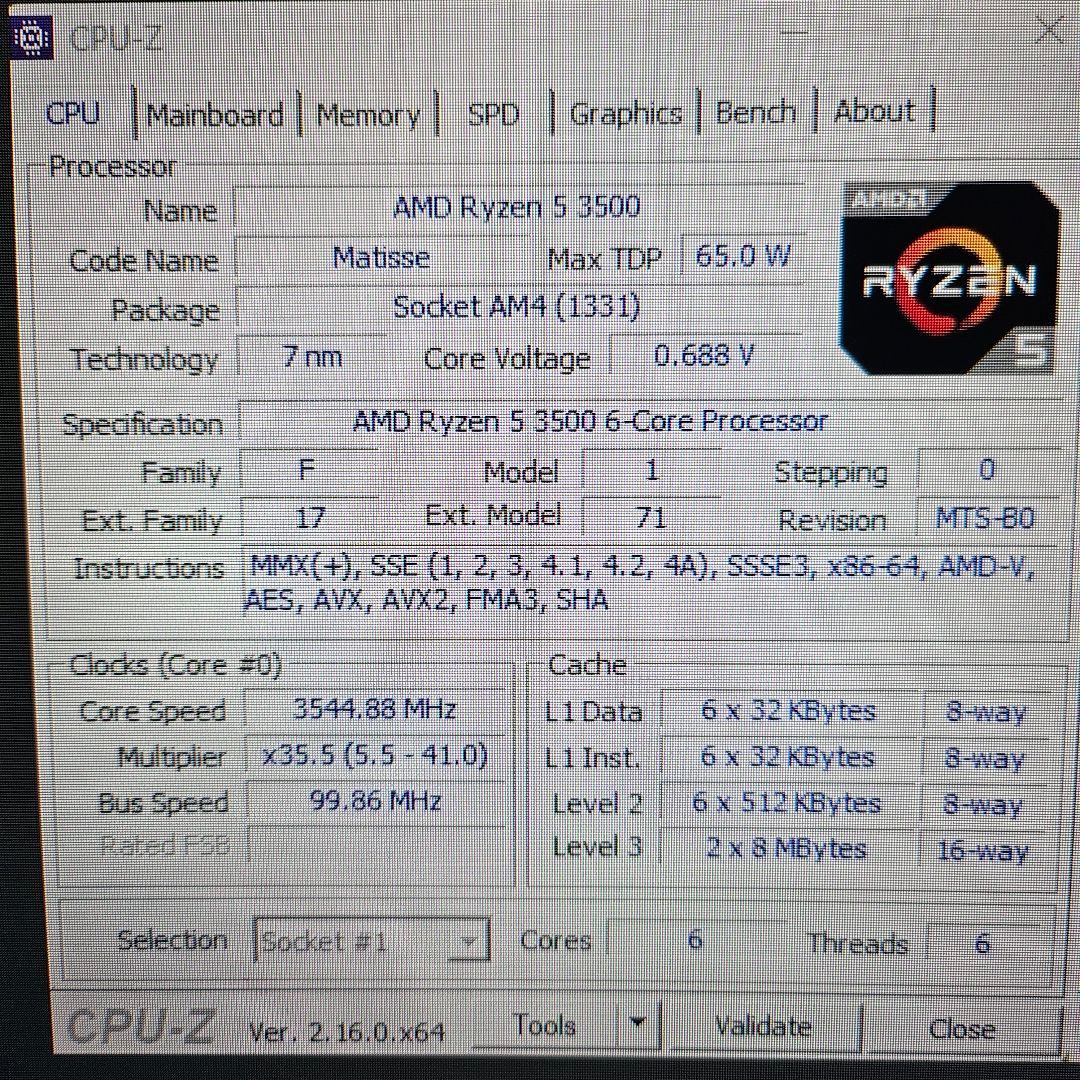 新品デスクトップPC　Ryzen 5 3500 GT710 DVD-RW