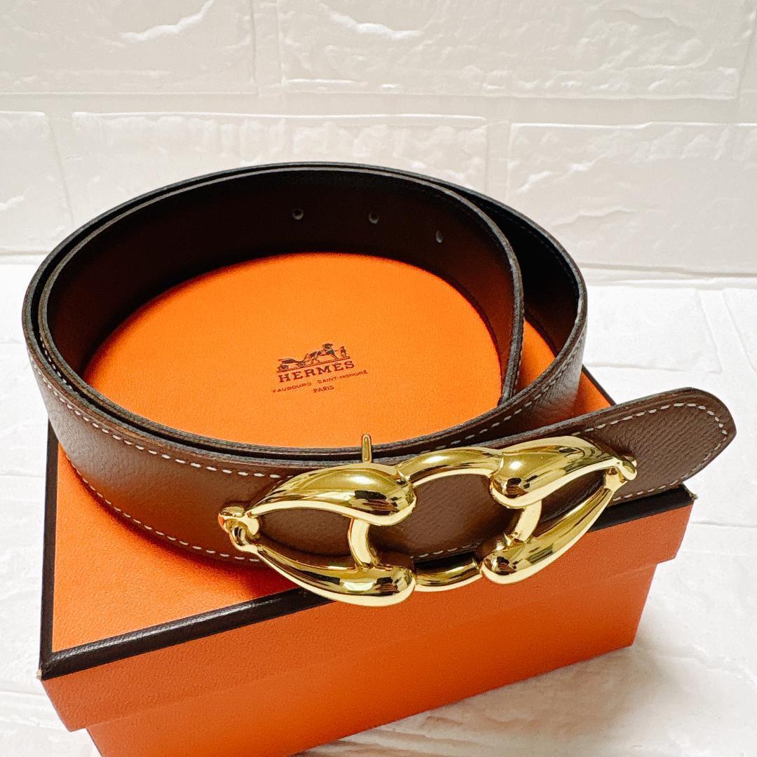 HERMES リバーシブル ベルト ブラック×ブラウン ボックスカーフ Z刻印
