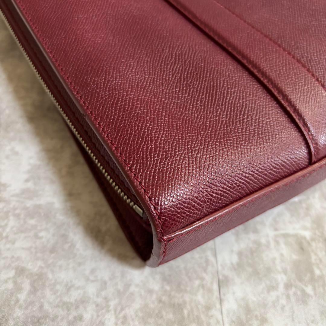 J72 極美品✨BVLGARI ブルガリ　ビジネスバッグ　2way レザー　赤