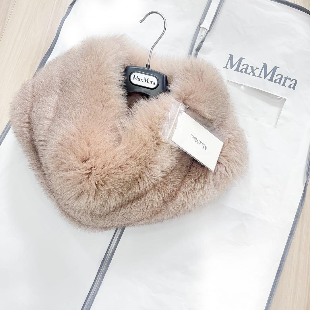 Maxmara 未使用 肉厚リアルフォックスファー スヌード マフラー