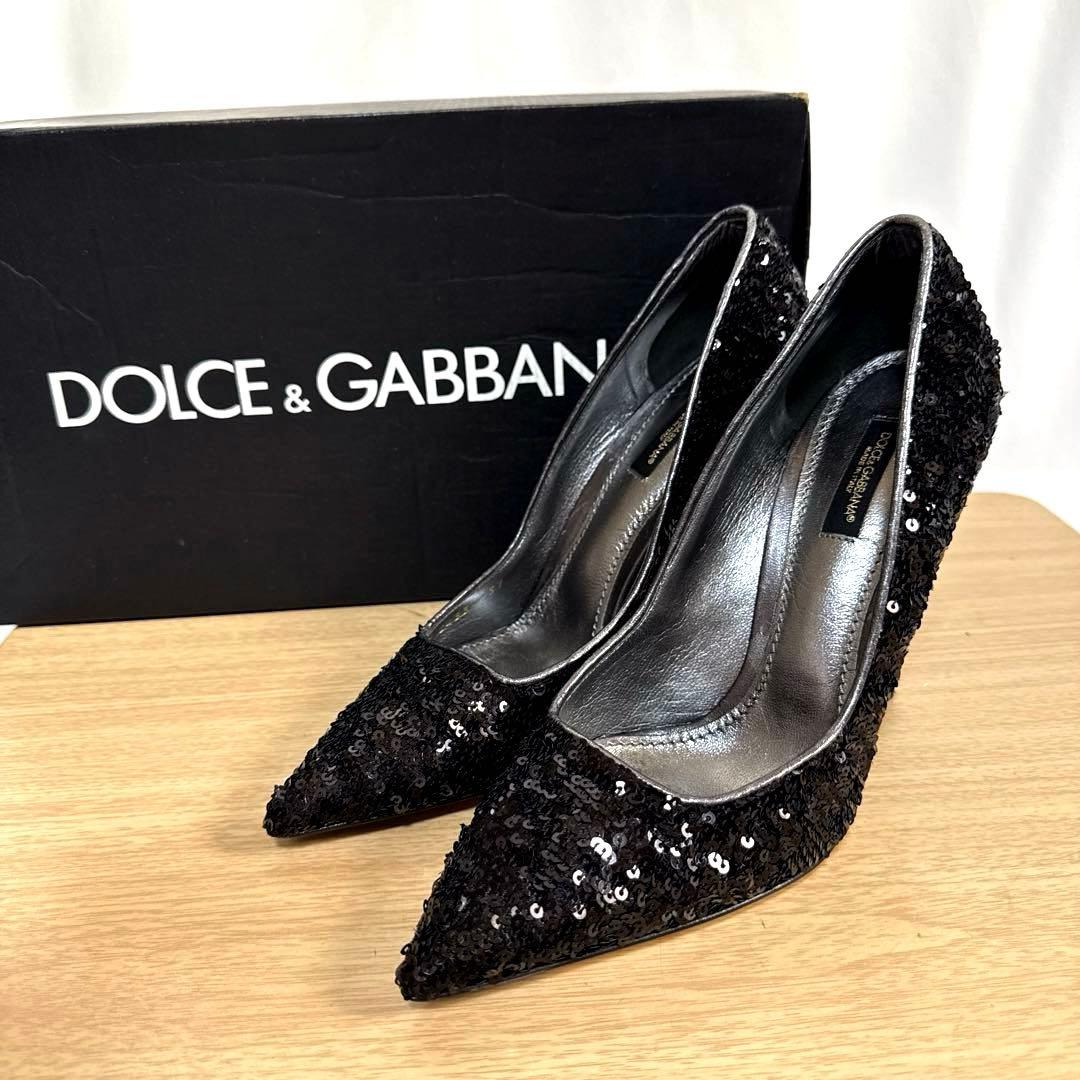 【美品】DOLCE&GABBANA ドルチェ&ガッバーナ　ハイヒールスパンコール