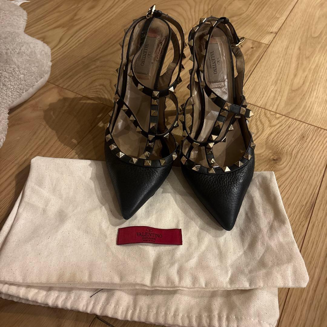 Valentino スタッズ ハイヒール ブラック40