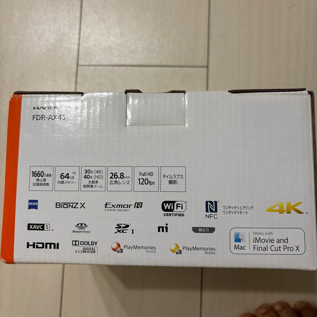 【ほぼ未使用】SONY4K ビデオカメラ Handycam FDR-AX45