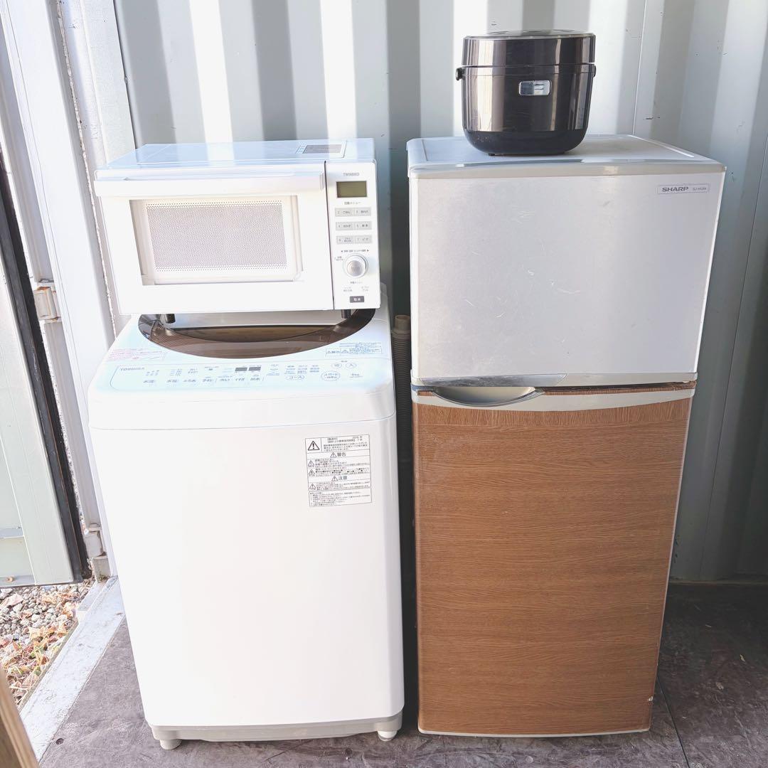105運搬取付無料！純正メーカー生活家電4点セット！これで全部揃う！完動美品！！