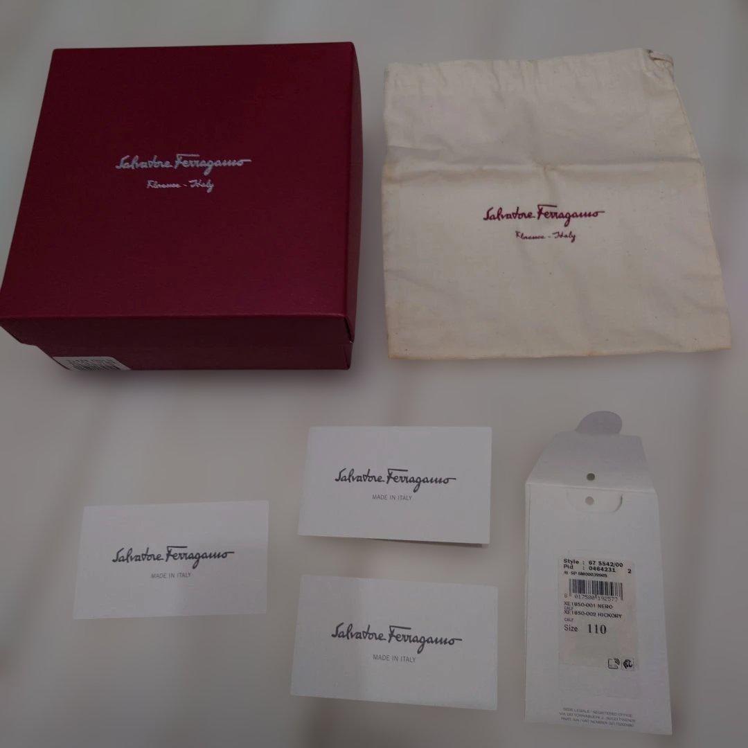 Ferragamo フェラガモ ガンチーニ　マッドグレーバックル　黒レザーベルト