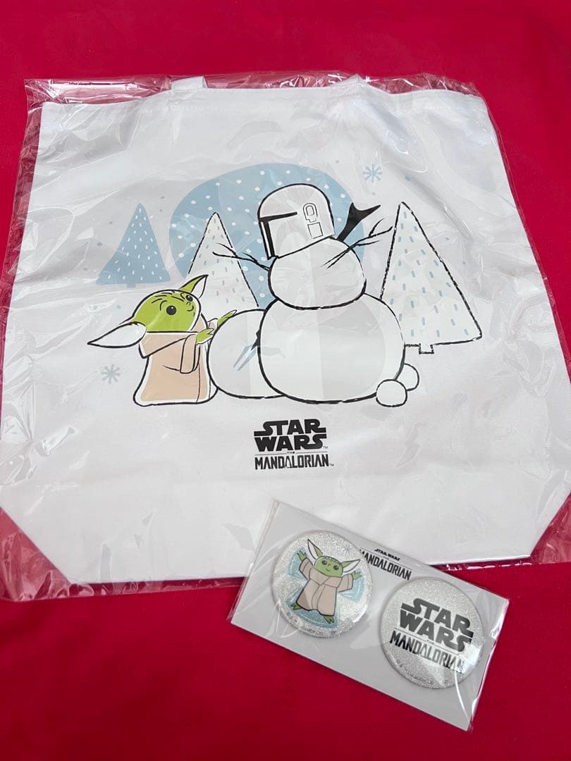 マンダロリアンとグローグー　缶バッジとトートバッグ
