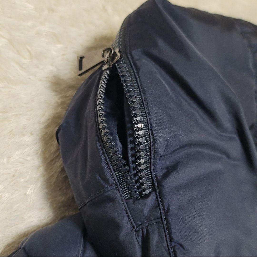 美品✨モンクレール ダウンコート フラメッテ ネイビー 2way ロゴワッペン