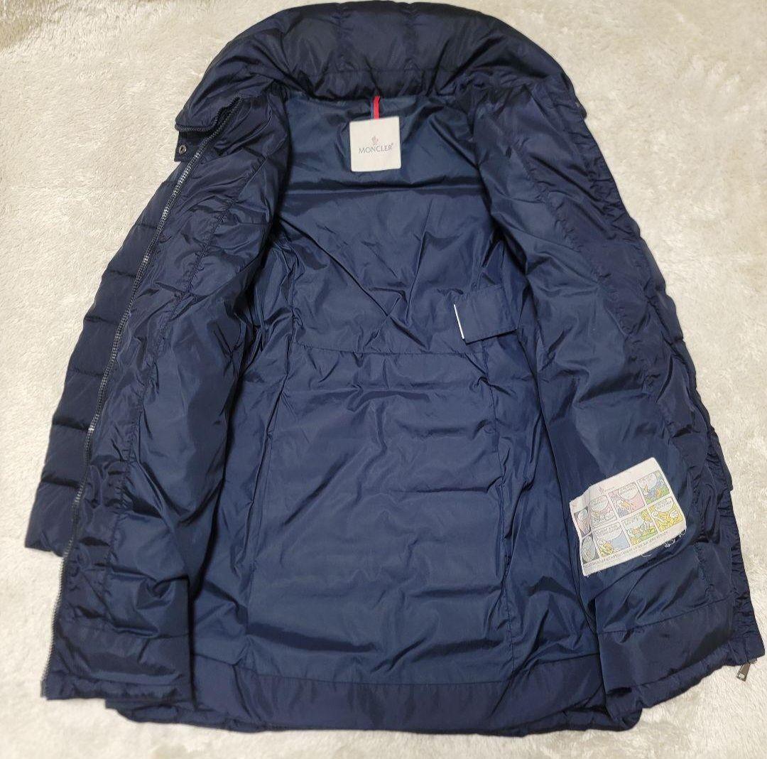 美品✨モンクレール ダウンコート フラメッテ ネイビー 2way ロゴワッペン