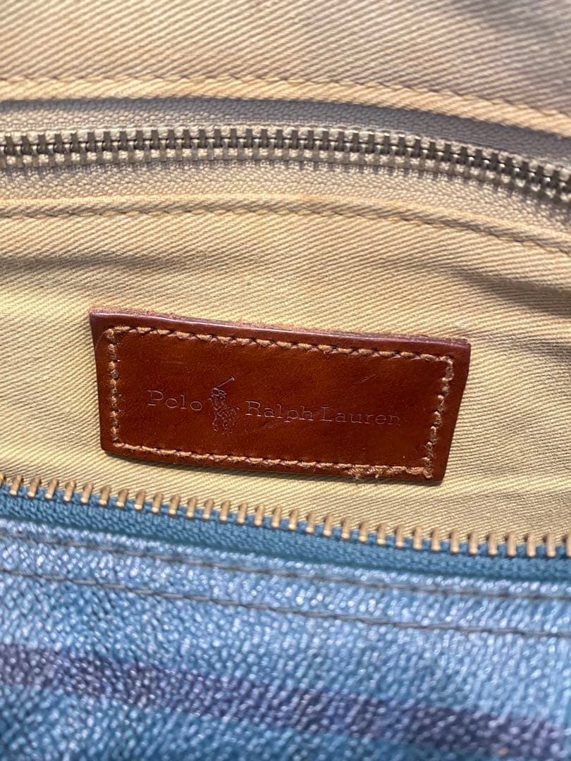 POLO RALPH LAUREN チェック柄 ボストンバッグ 定番　レザー