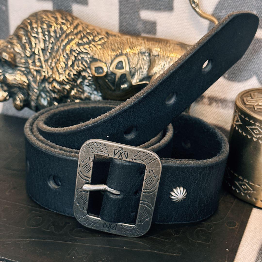 RRL ブラックレザー ベルト