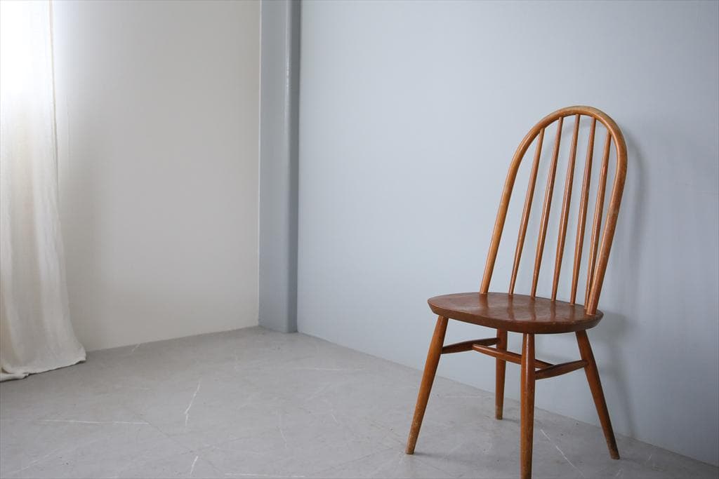 英国アンティーク木製フープバックチェア/イス/クエーカー/飾り棚(87-33-4