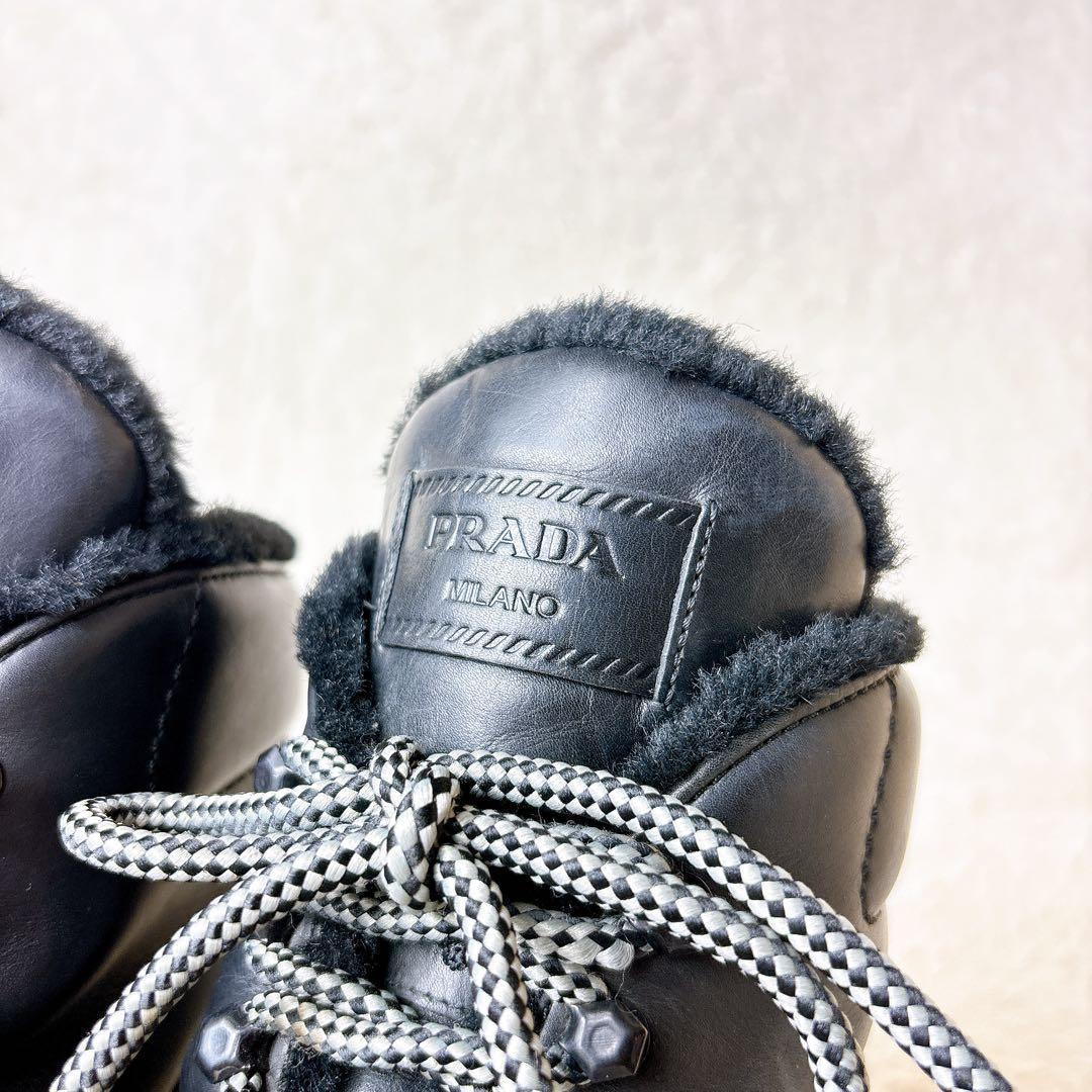 PRADA プラダ 厚底 トレッキングブーツ ボア 38 プラダスポーツ