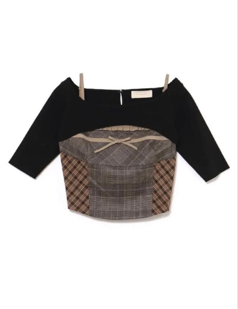 正規品andmary Rimma check set tops/beige M