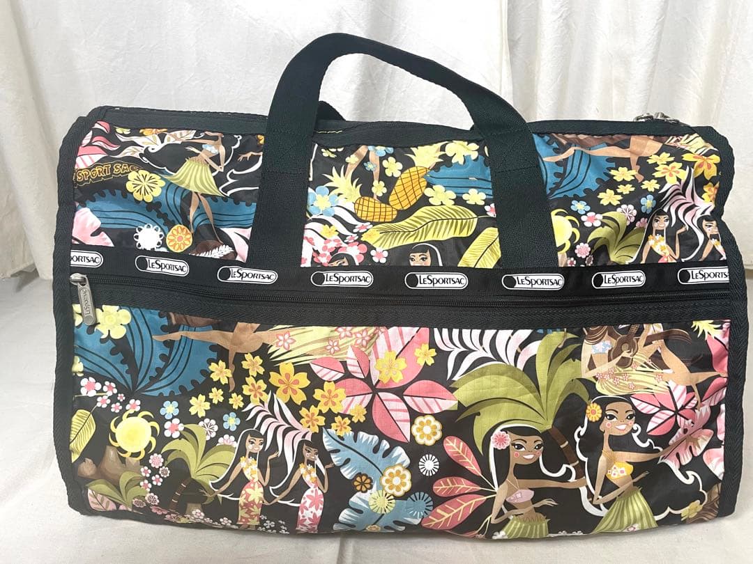 ハワイ限定　レスポートサック　 ボストン　ワヒネフラ柄 旅行用バッグ　ポーチ