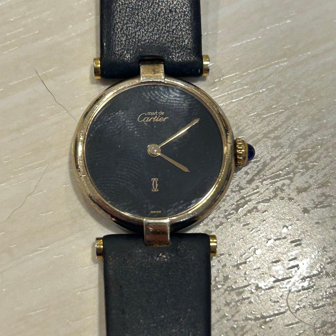 カルティエ マストヴァンドーム　腕時計　レディース　ブラック　cartier