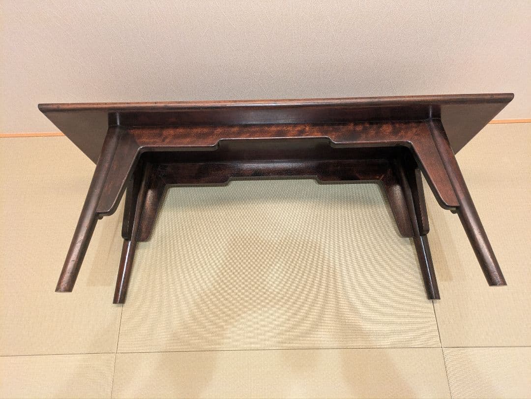 【松本民芸家具】 ローテーブル 座卓 和モダン ビンテージ 天板塗装補修済