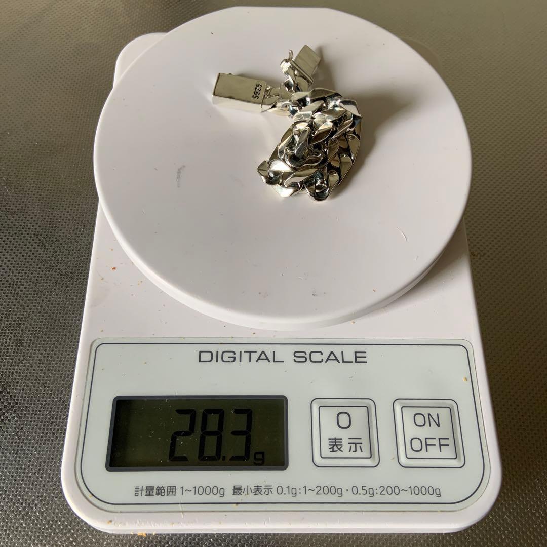 喜平チェーン ブレスレット シルバー925鑑定済 8mm×18cm キューバン