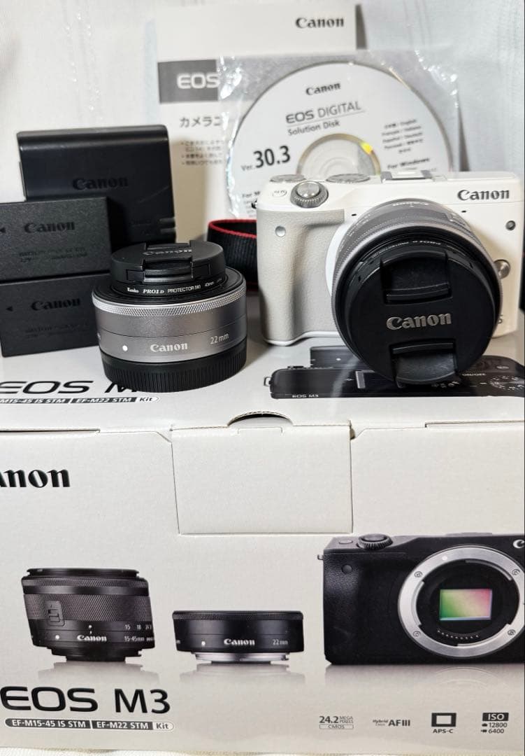 Canon EOS M3 ホワイト ダブルレンズセット