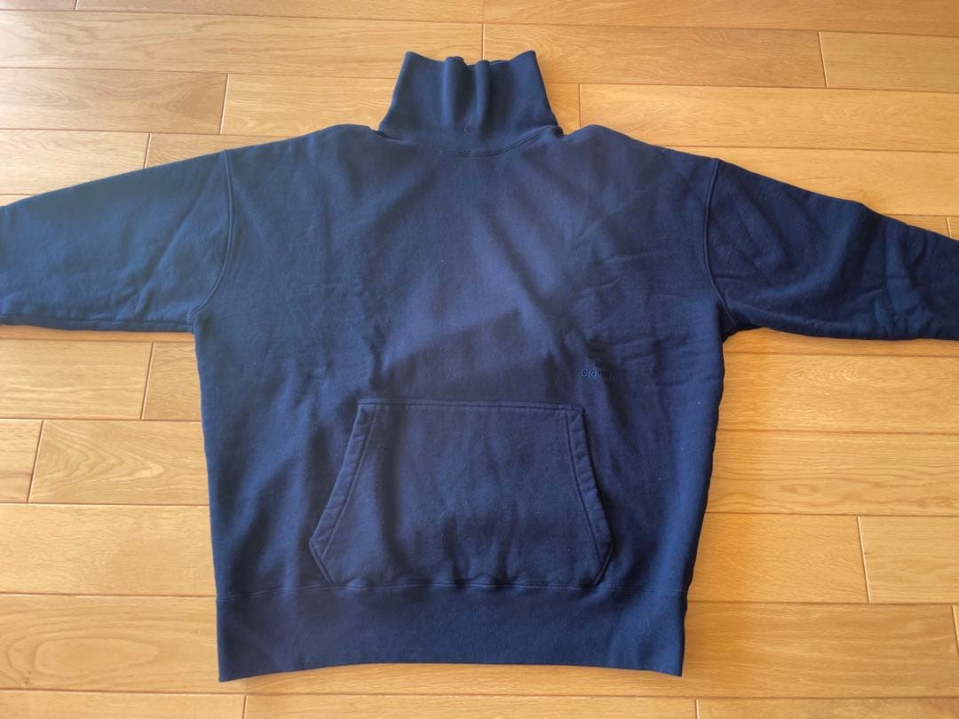 トップス WIDE SWEAT MUJI TURTLE NECK Washed Navy