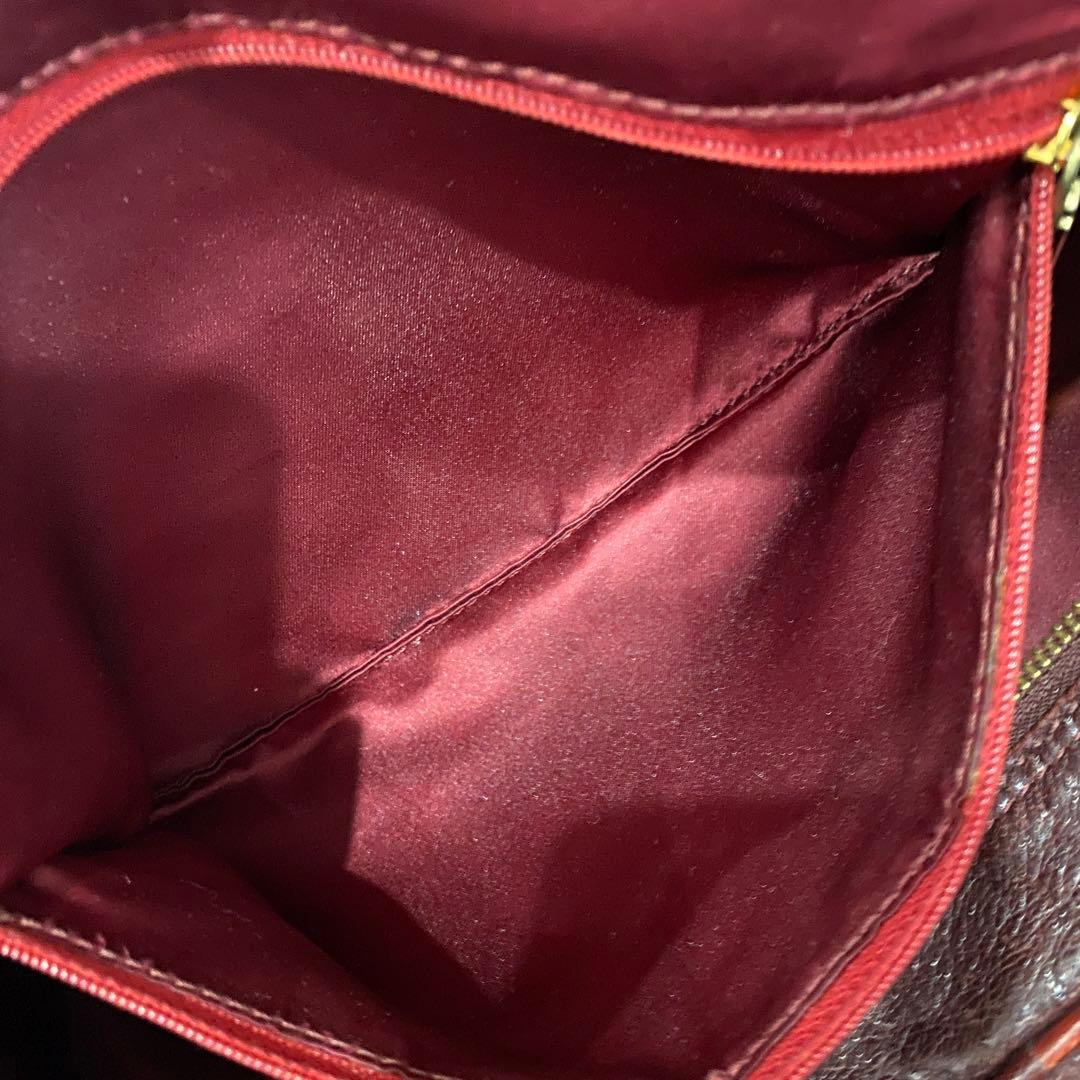 【ETRO】エトロ バーガンディ レザー ハンドバッグ