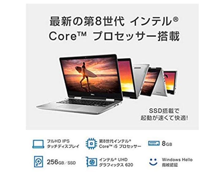 Dell 2in1ノートパソコンInsp14 5482Core i5シルバー