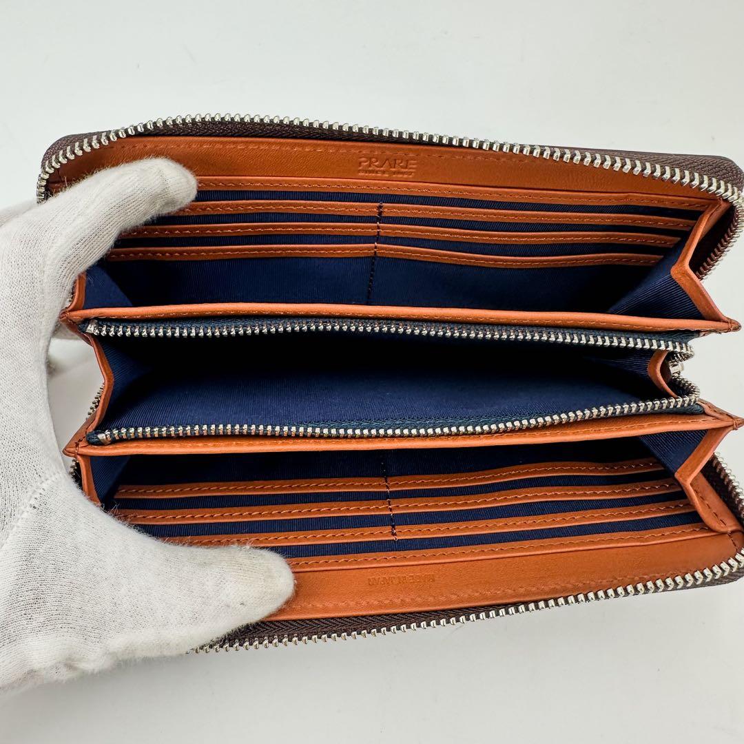 えーけー新品プレリーギンザ長財布ラウンドファスナー　茶色　馬革　レザー