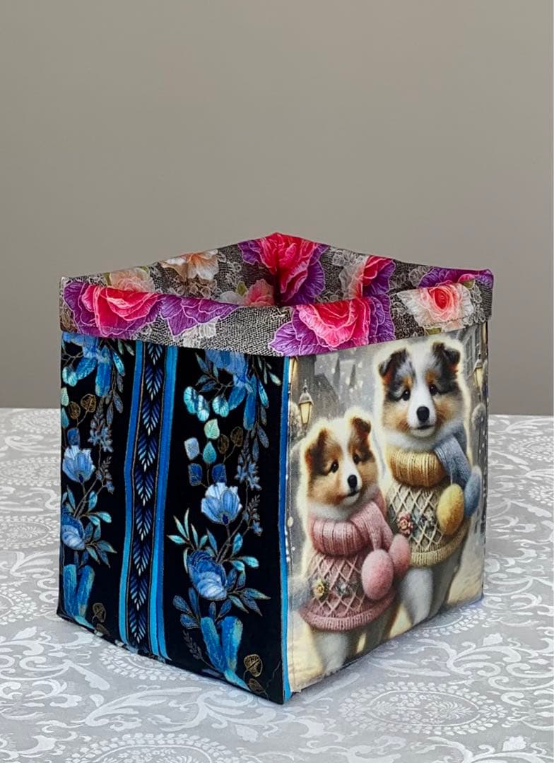 皇帝ダリア　わんこと仔猫　(片面パネル) トートバッグ