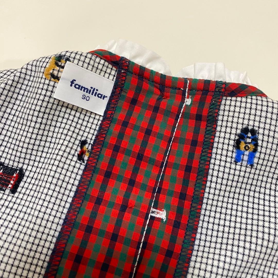 ファミリア　ロンドンシリーズ　イギリス　90cm 長袖　チェック柄ワンピース