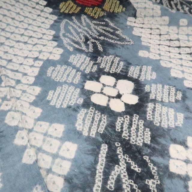 m1903＊有松鳴海絞り 夏着物 綿 手縫い仕立て 居敷当て付き 高級浴衣