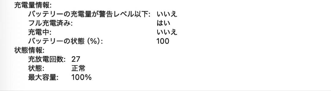 極美品　バッテリー100%　充放電回数27回　MacBook Air 15 M3