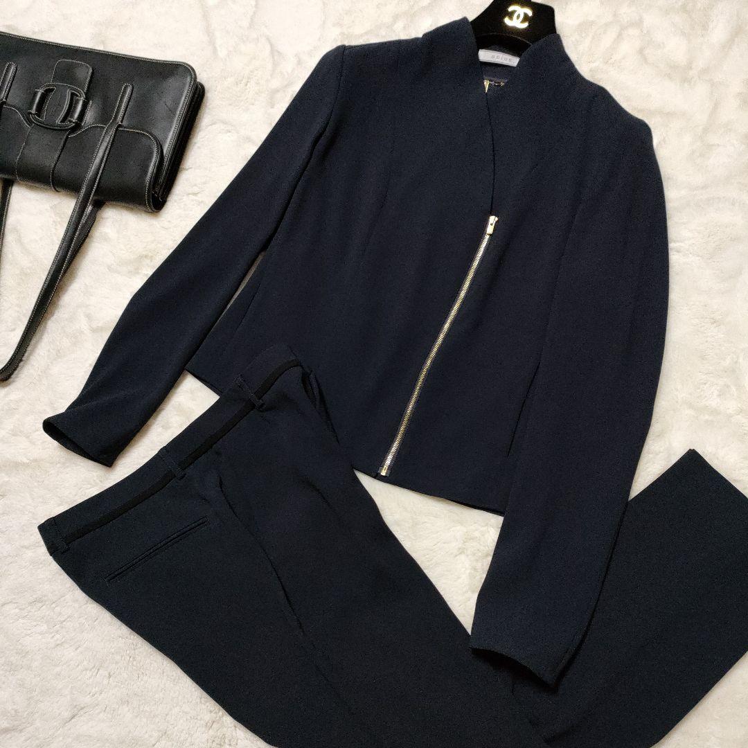 美品　beige, 　ベイジ　スーツ　セットアップ　ネイビー　ストレッチ