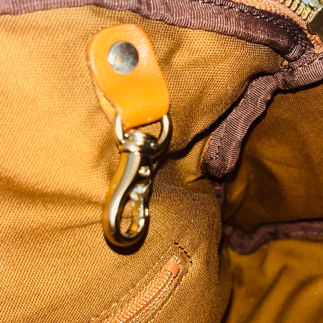 新品　russet 2way レザー ボストンバッグ　インナーバッグ付　オレンジ