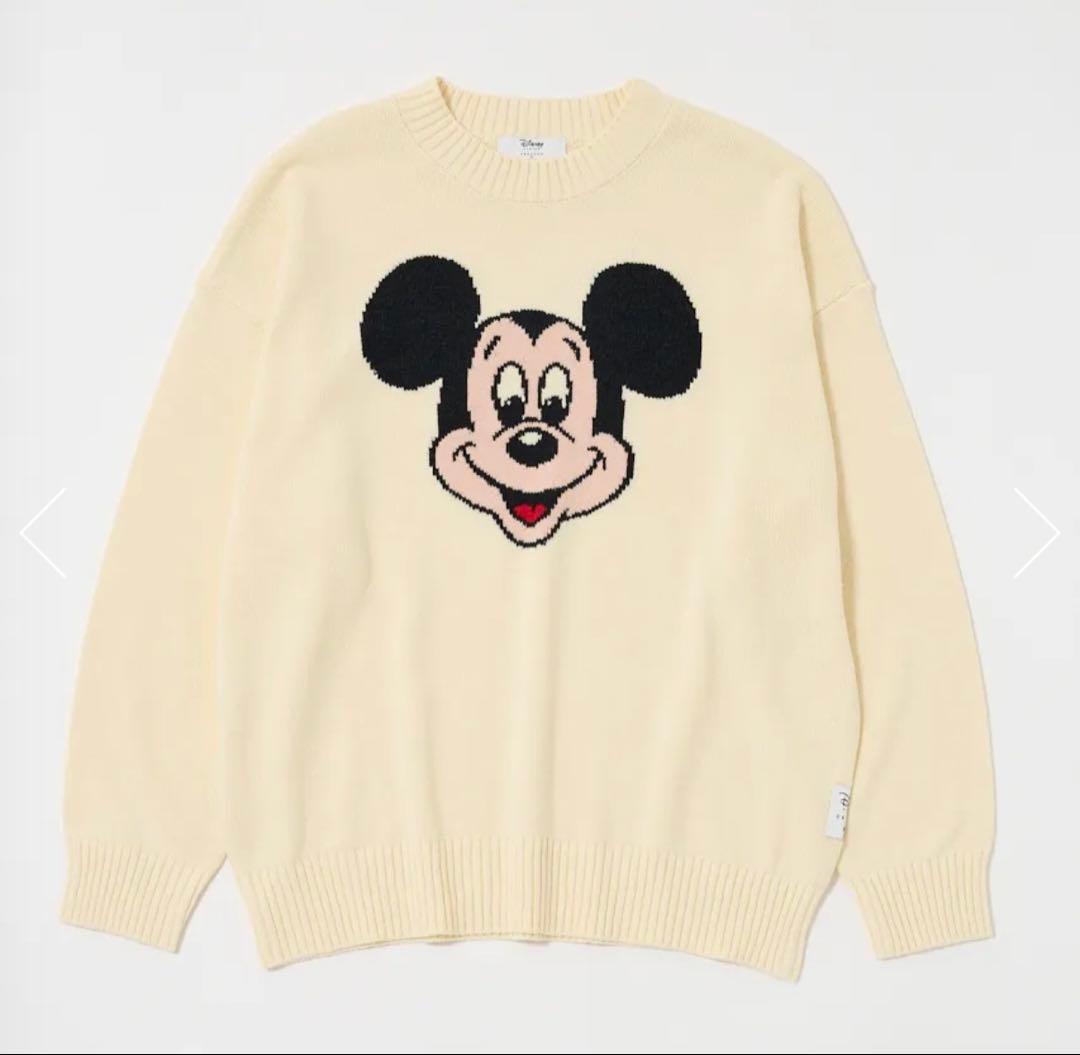 Disney SERIES by MUS 　ミッキー　MD FACE ニット