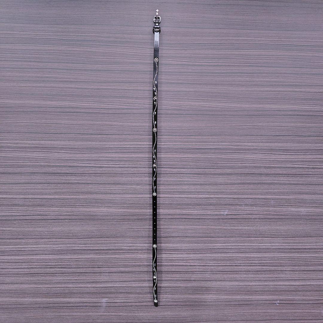 フラワー銀■本革レザーフルスタッズナローベルト☆アメカジ古着ヴィンテージキムタク