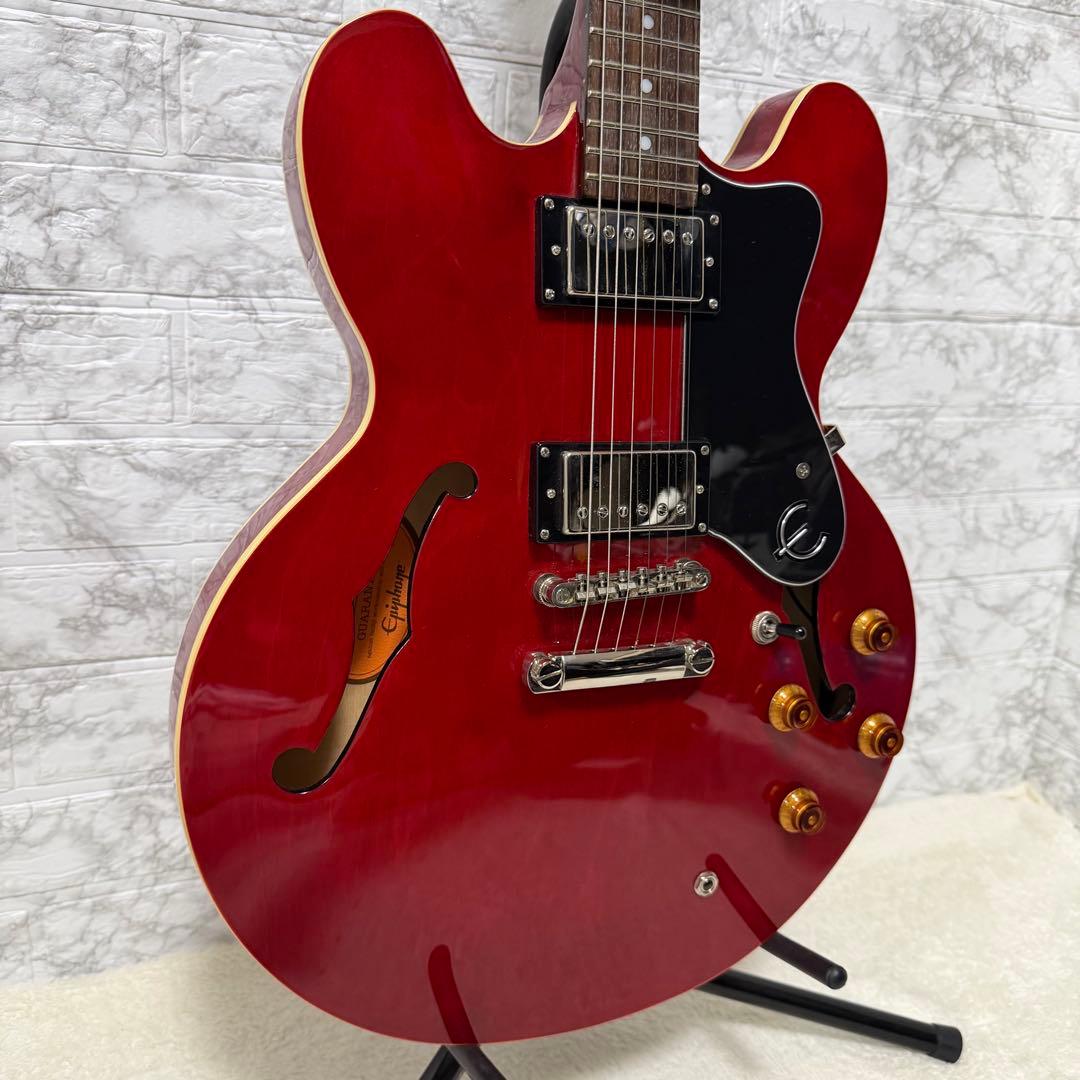 美品　Epiphone エピフォン Dot CH セミアコ エレキギター ケース