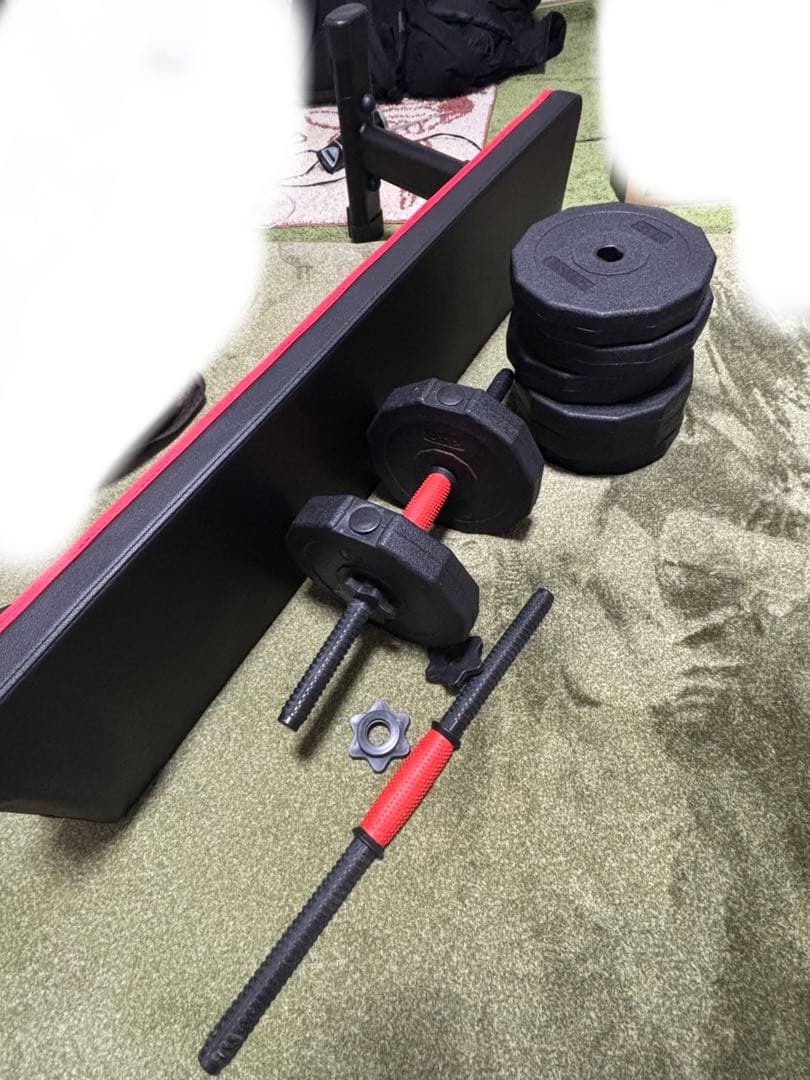 重量可変式ダンベル、トレーニングチェアセット