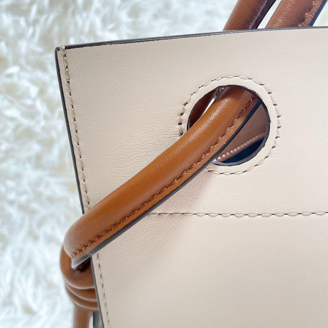 美品✨オルセット CORDAバケットバッグ ノット　牛革　巾着袋付き　バイカラー