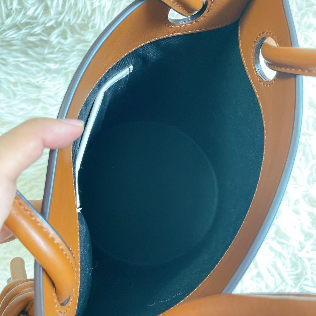 美品✨オルセット CORDAバケットバッグ ノット　牛革　巾着袋付き　バイカラー