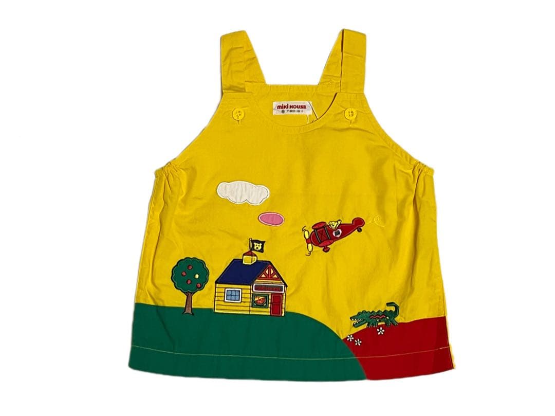 miki HOUSE/ミキハウス ジャンバースカート size80 レトロ 黄色