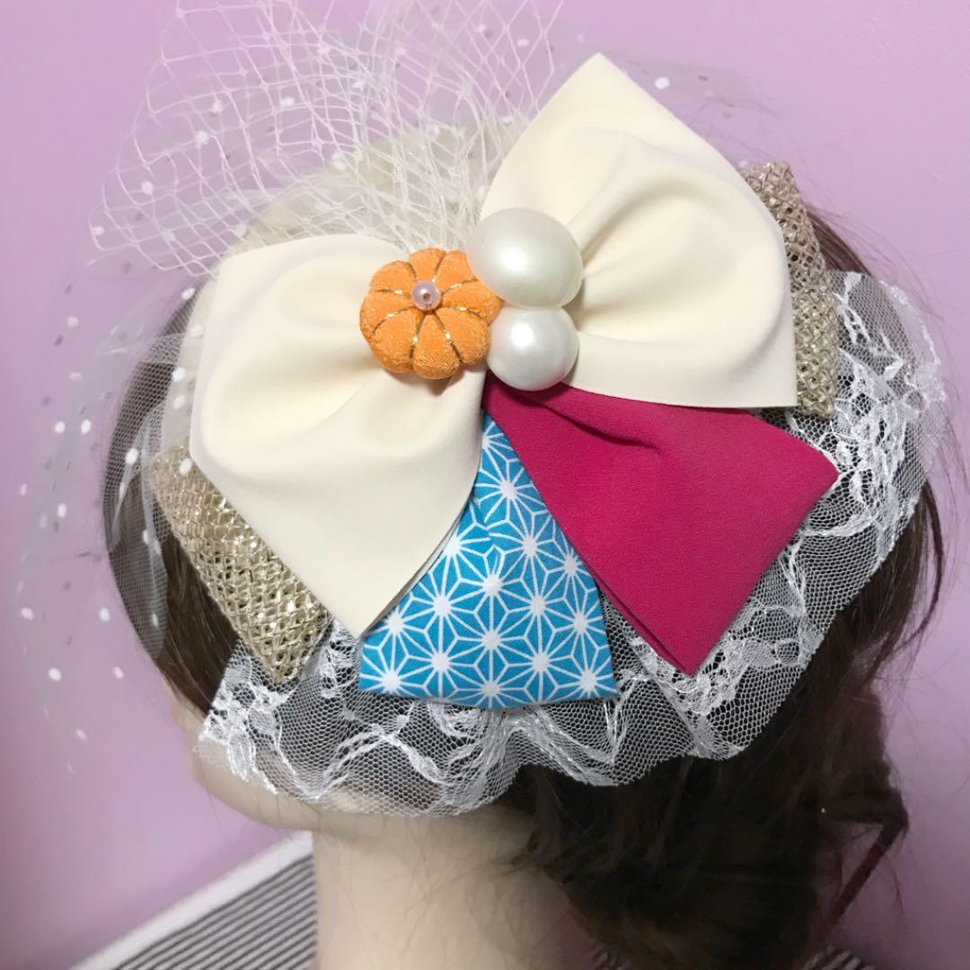 ❁︎mana様❁︎ 成人式 髪飾り トーク帽 りぼん×帯重ね