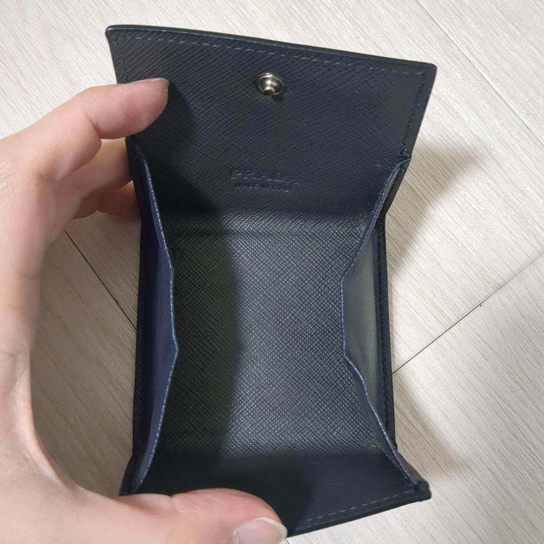 【美品】PRADA　サフィアーノレザー　ケース　ネイビー