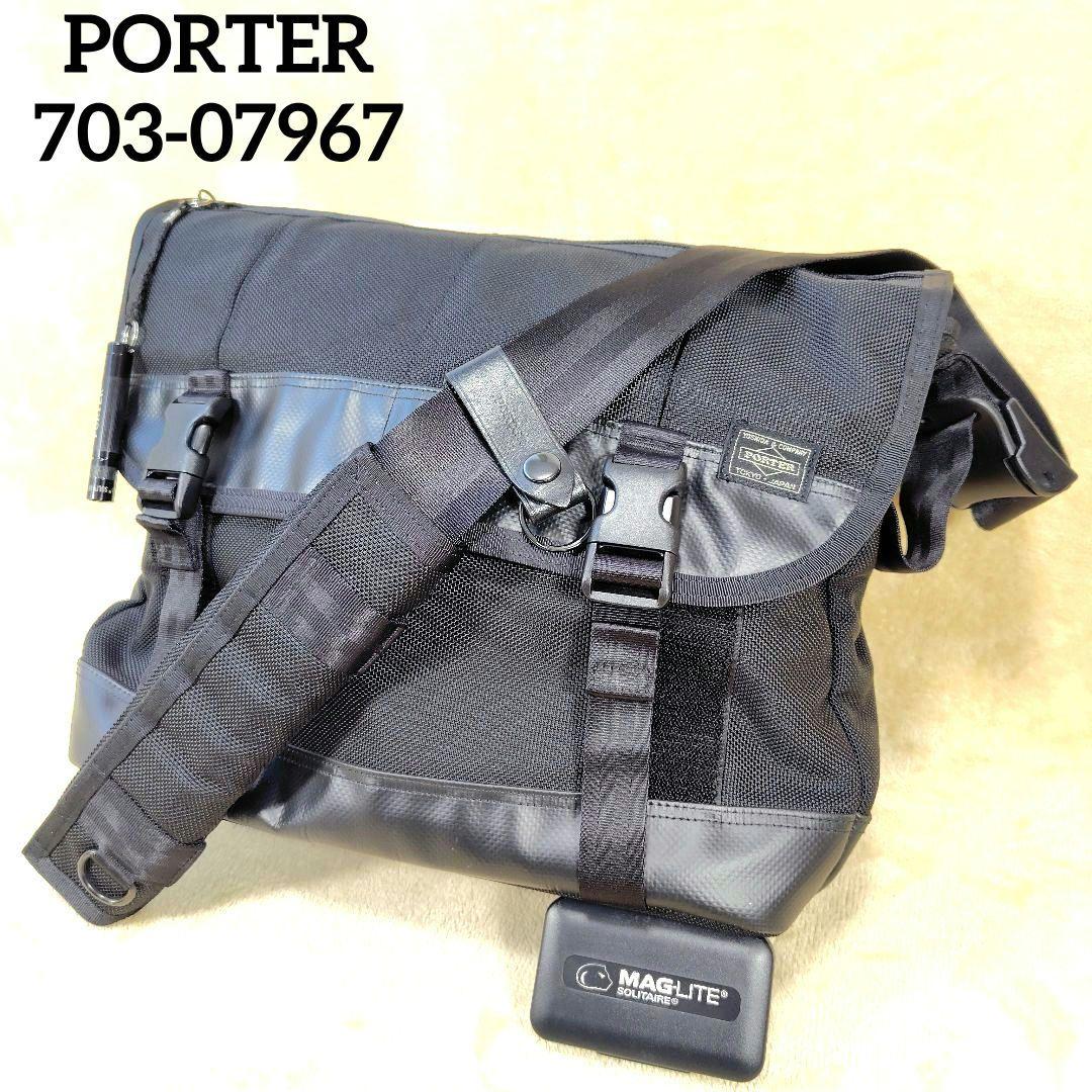 訳あり 極美品 ポーター ヒート メッセンジャーバッグ ショルダーバッグ 黒色