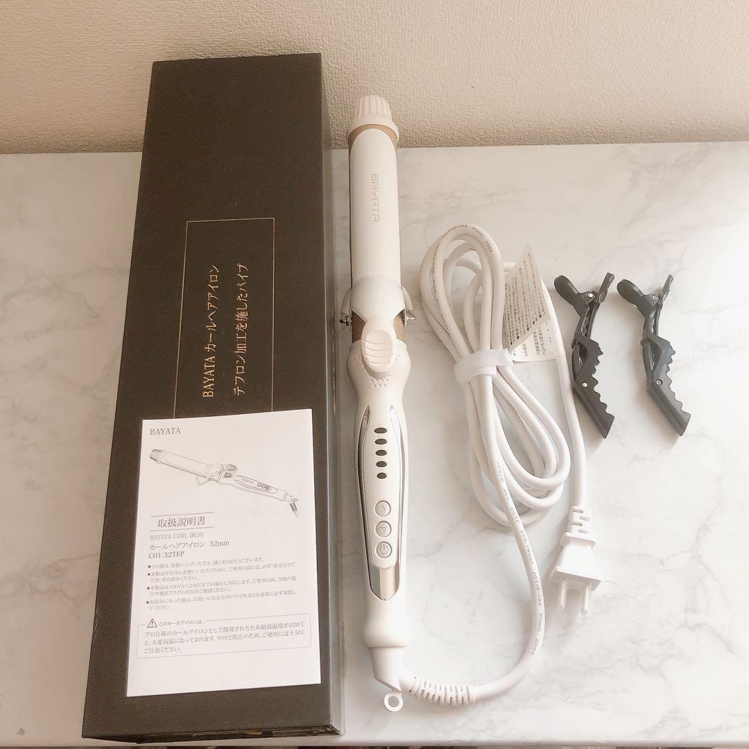 ☘️BAYATA コテ 32MM ヘアアイロン カールアイロン シルクプロコテ