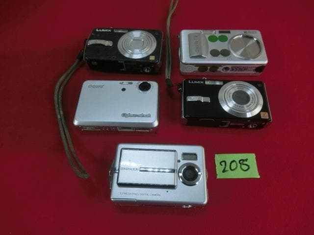 208：Panasonic 他～ コンパクトデジタルカメラ 5台　ジャンク