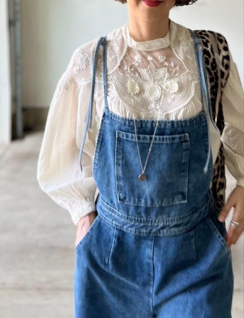 【超美品‼︎】CHECK&COFFEE デニムサロペット