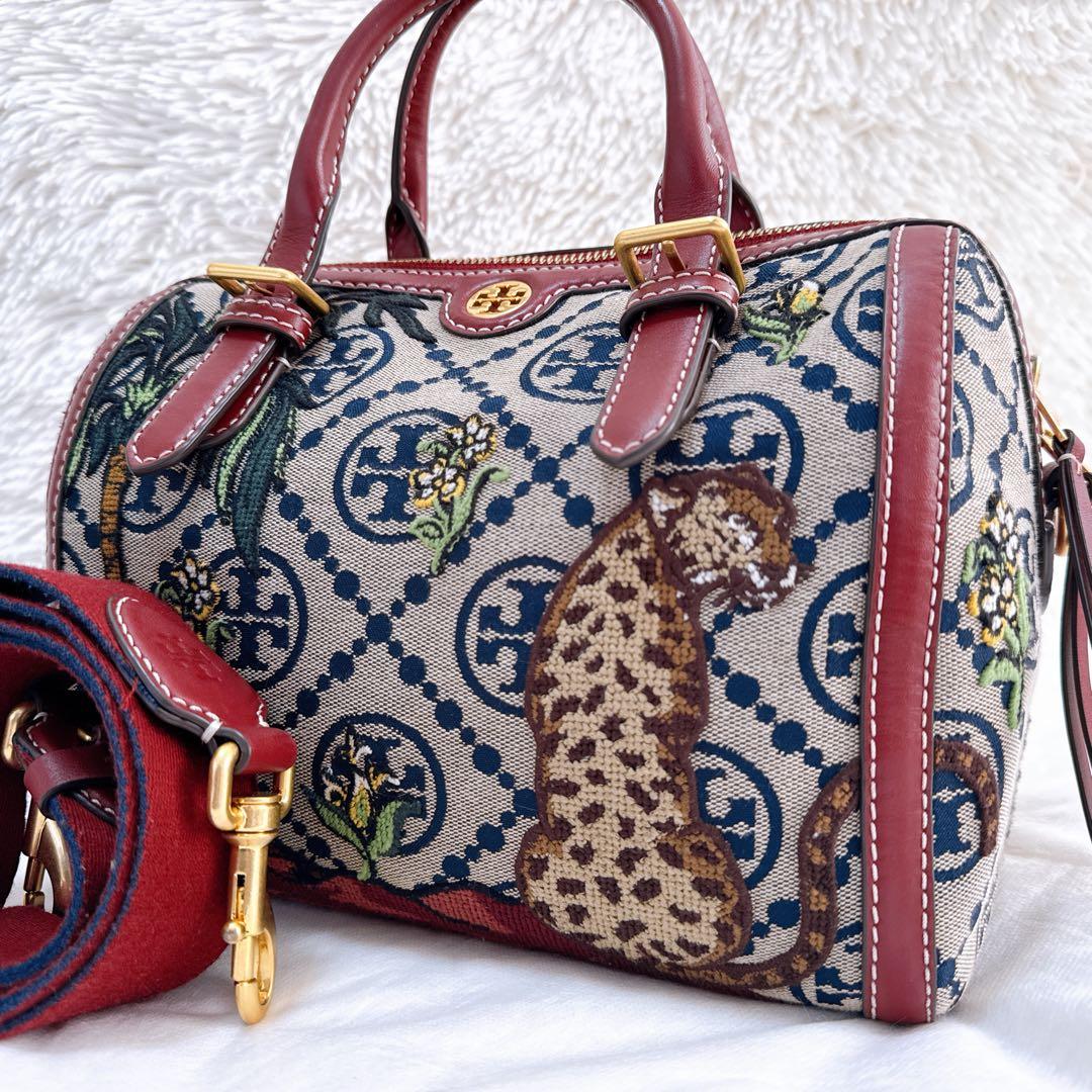 ✨超希少 美品✨ トリーバーチ Tモノグラム ボストン ジャガード 2way