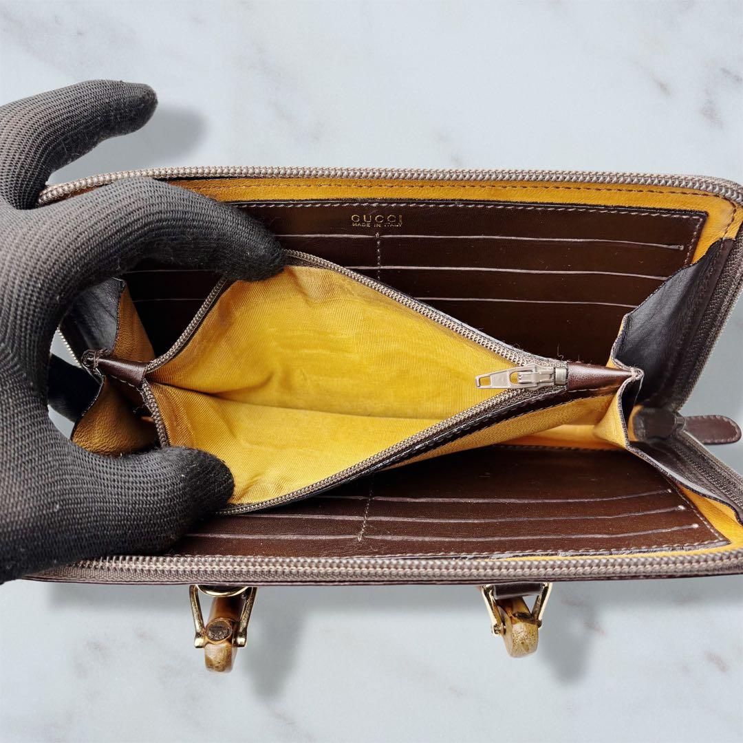 01 GUCCI 3WAY ハンドバッグ ショルダー 長財布 バンブー xg6