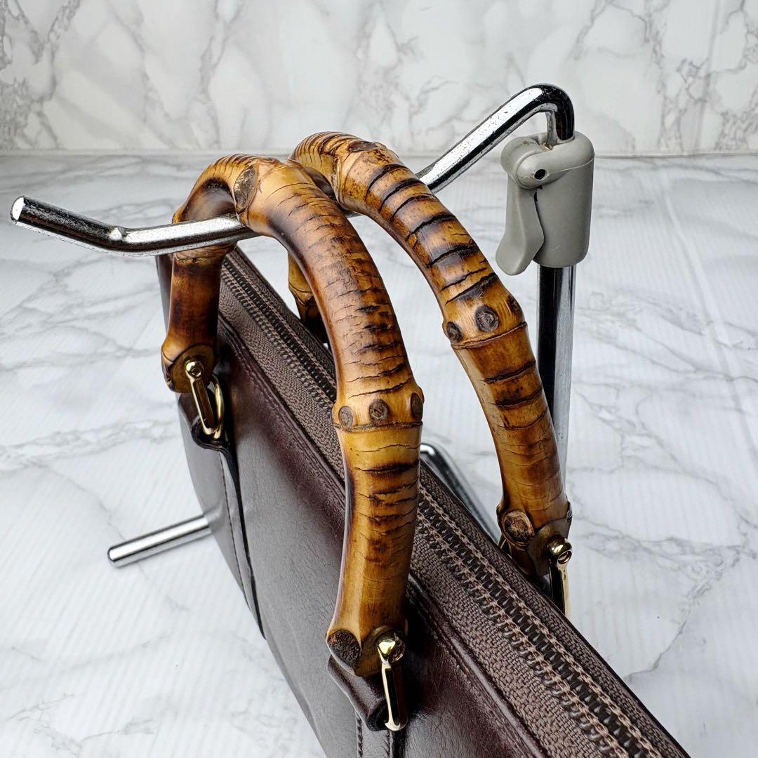 01 GUCCI 3WAY ハンドバッグ ショルダー 長財布 バンブー xg6
