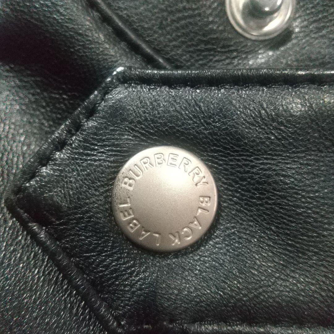 バーバリーブラックレーベル ライダース ブルゾン 革ジャン ラムレザー アウター